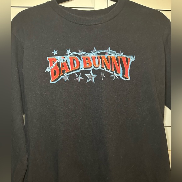Bad Bunny Tour tshirt long sleeve El Ultimo Tour Del Mundo Double Sided size S - Picture 5 of 5